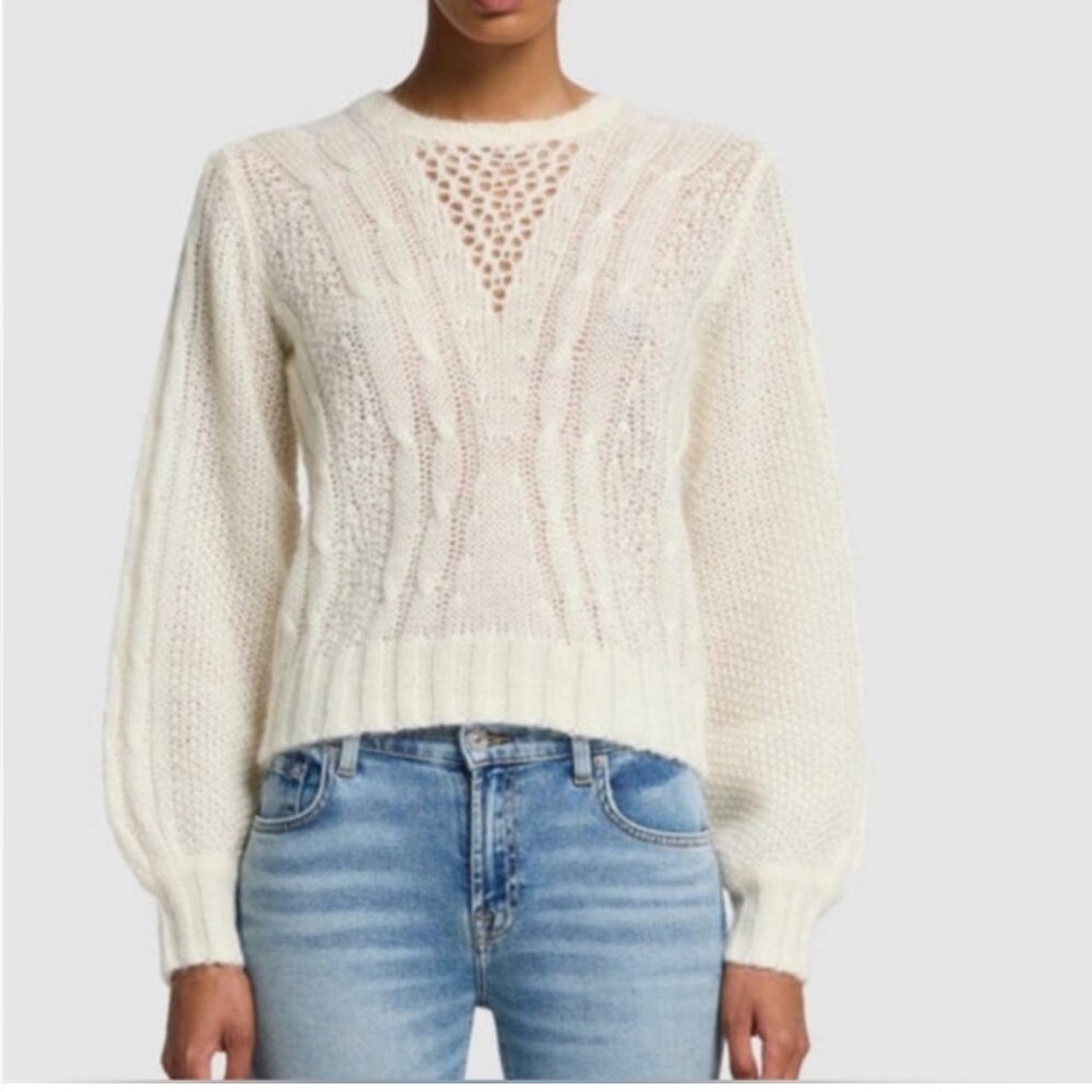 7 For All Mankind Cable Crew Neck Sweater Size: M